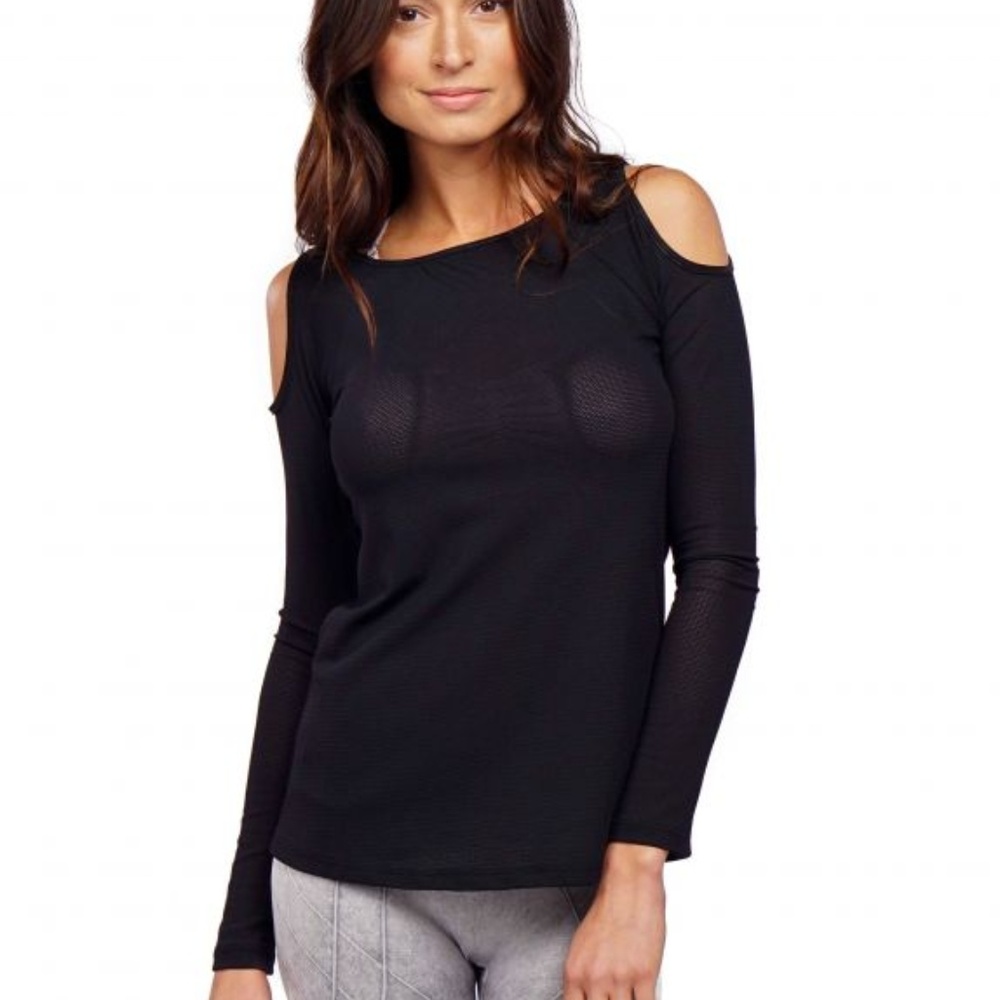 mesh long-sleeve with shoulder cutouts